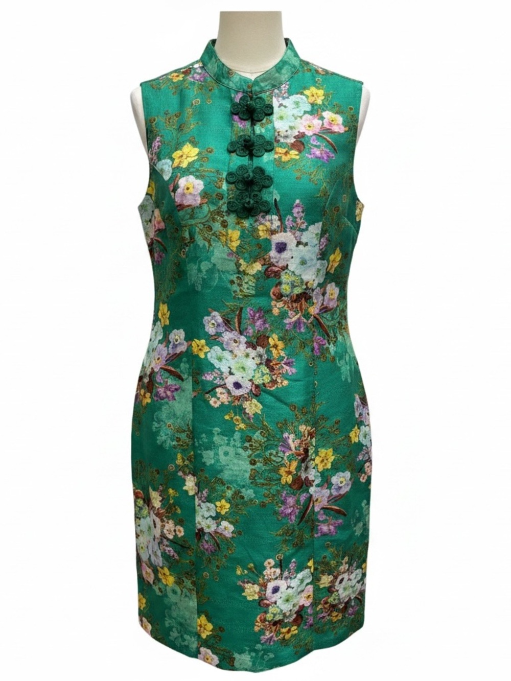 ModCloth Era of Aplomb Cheongsam Floral Sheath Dress XXS